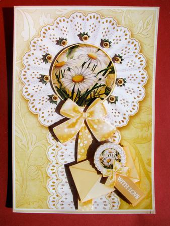 Daisies on a Broderie Anglaise Doily, Decoupage by Christine Pagan