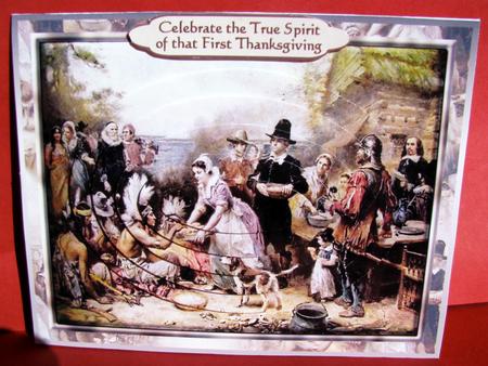 That First Thanksgiving - Pyramid Card Front by Christine Pagan