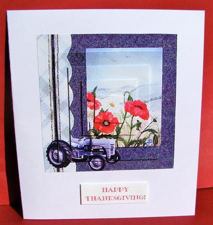 Fergie Tractor Corn Field Poppies Daisies Birthday / Harvest by Christine Pagan