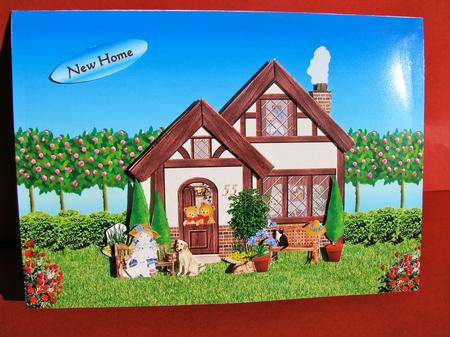 New Home Quick Card Front with Decoupage by Christine Pagan