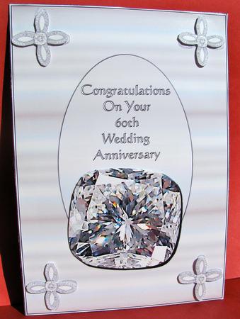 Diamond Anniversary Quick Card Front with Decoupage by Christine Pagan