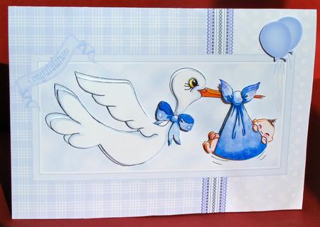Baby Boy Step-by-step Card Front by Christine Pagan