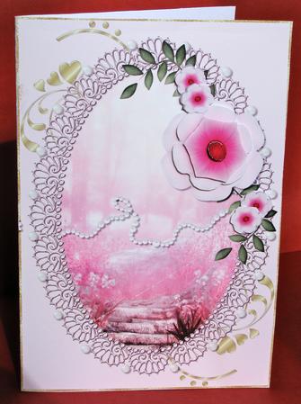 Delicate Pink Floral Card Topper by Christine Pagan