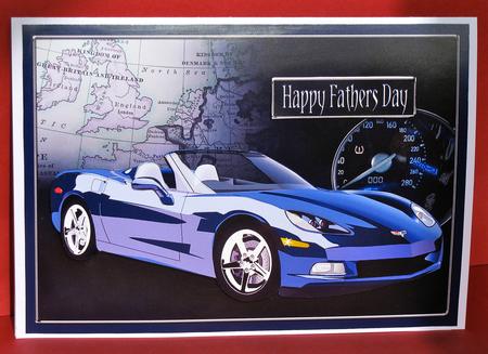 Sports Car Decoupage, Birthday by Christine Pagan