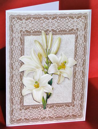 White Lily Card Front by Christine Pagan
