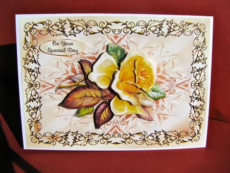 Vintage Floral Card Front with Decoupage by Christine Pagan