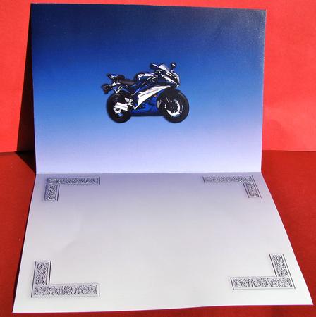 Blue Motorbike Matching A5 Insert Sheet by Christine Pagan