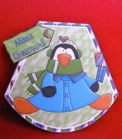 Blue Penguin Wobble Base by Christine Pagan