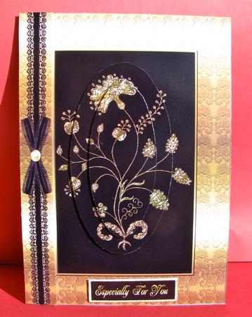 Gold Frame with Gold Flowers by Christine Pagan