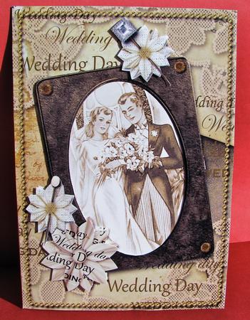 Wedding Day Vintage A5 Card Front Step by Step by Christine Pagan