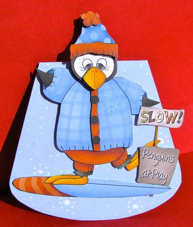 Snowboarding-wobble Card by Christine Pagan