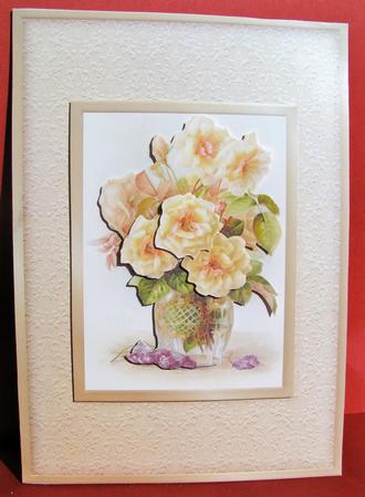 Gold Flowers Card Front by Christine Pagan