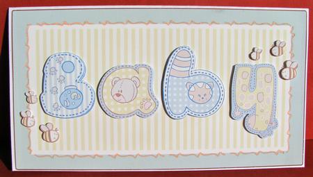Baby Boy Decoupage Card. by Christine Pagan