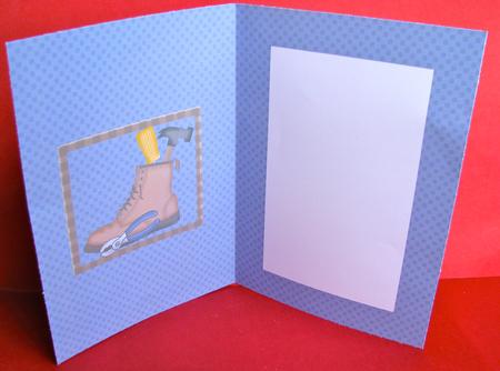 Work Boot and Tools Blank Card Insert by Christine Pagan