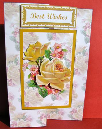 Golden Rose Foldback Card by Christine Pagan