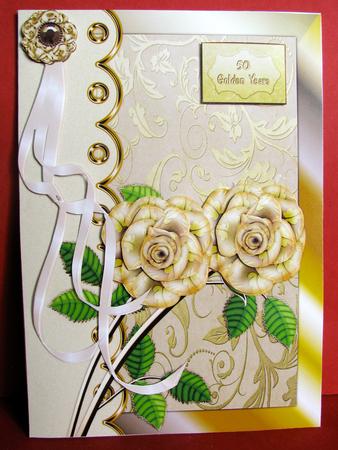 50th Golden Wedding Anniversary Quick Card Front by Christine Pagan