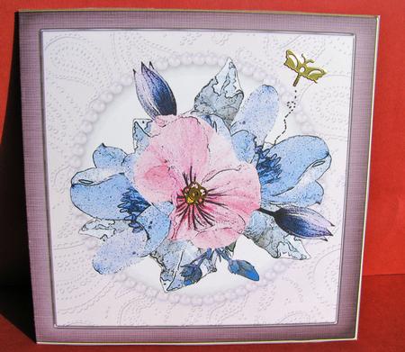 Posy and Pearls Cut and Fold Card by Christine Pagan