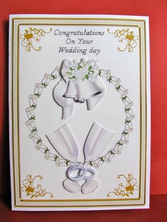 Wedding Glasses Quick Card Front with Decoupage by Christine Pagan