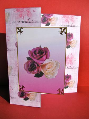 Congratulations Roses Fold Back Card by Christine Pagan