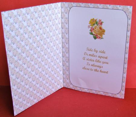Golden Rose Insert for Sister by Christine Pagan