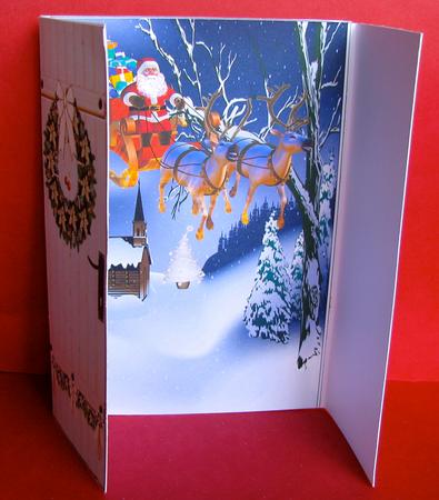 Santa on His Sleigh, Gatefold by Christine Pagan