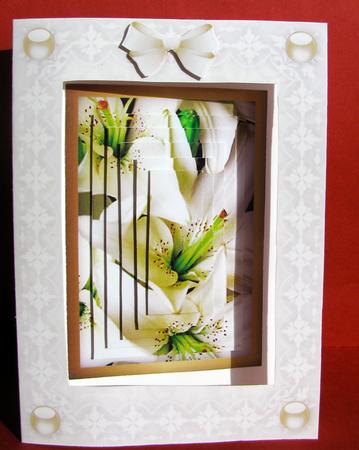 Lilys 'n Lace Aperture Card with Pyramid Layers by Christine Pagan
