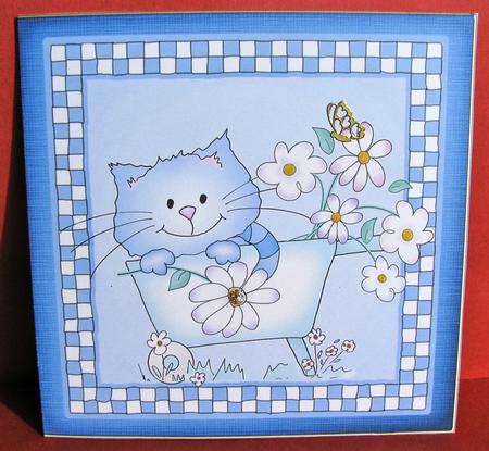 Cute Cat Cut and Fold Card by Christine Pagan