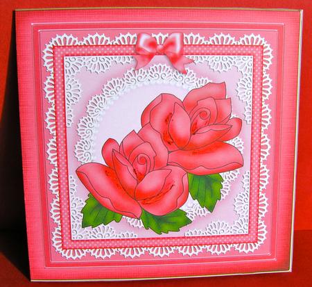 Just Roses Cut and Fold Card by Christine Pagan