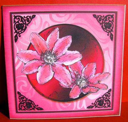 Clematis Cut and Fold Card by Christine Pagan