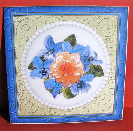 Flowers and Pearls Cut and Fold Card by Christine Pagan
