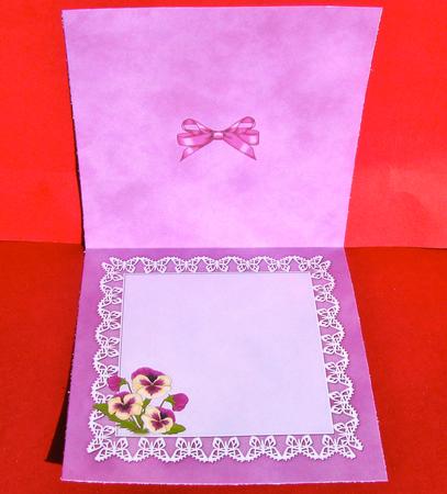 Pansy on Butterfly Lace Matching Insert Square Landscape by Christine Pagan