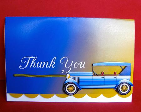 Thank You Mens Vintage Car by Christine Pagan