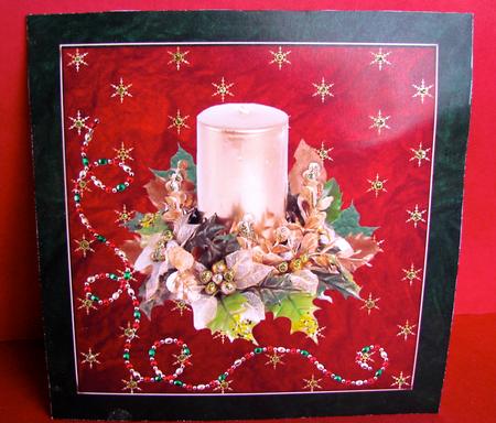Christmas Toppers with Gold Candles by Christine Pagan