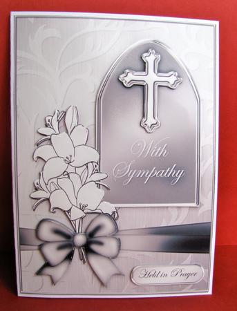 5 x 7 Sympathy Metallic Greeting Quick Card 3D Decoupage by Christine Pagan