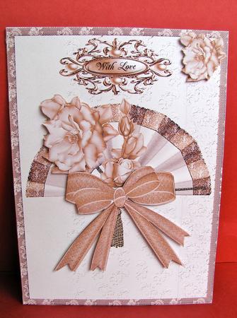 Ribbon Fan and Roses by Christine Pagan