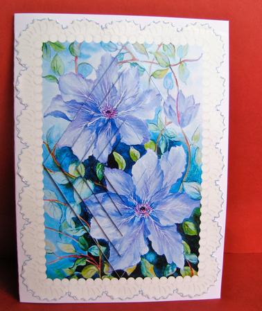 Watercolour Clematis Diamond Decoupage by Christine Pagan