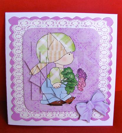 Lacy Lionel - Lace Bordered Topper with Twisted Pyramid by Christine Pagan