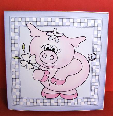 Princess Piggywig Cut and Fold Card by Christine Pagan