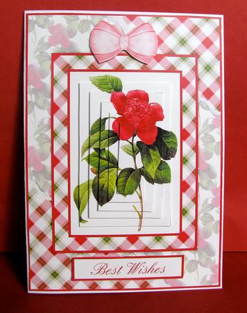 Beautiful Floral Torn Edge Effect Card Front by Christine Pagan