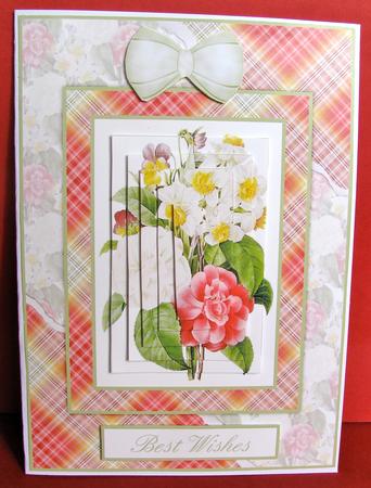Beautiful Floral Torn Edge Effect Card Front by Christine Pagan