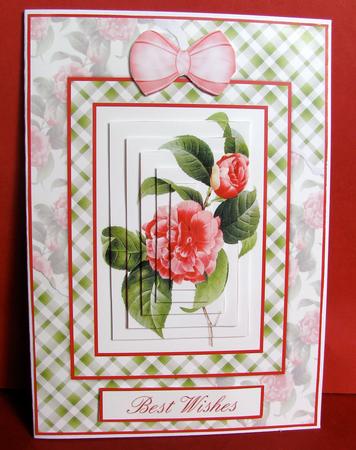 Beautiful Floral Torn Edge Effect Card Front by Christine Pagan