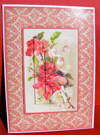 Pink & White Flowers Card Front by Christine Pagan