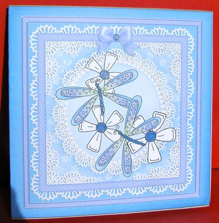 Dreamy Dragonfly Cut and Fold Quick Card by Christine Pagan