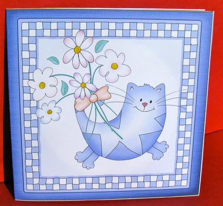 Cute Cat Cut and Fold Card by Christine Pagan
