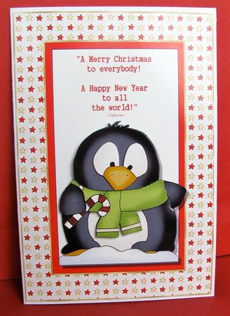 Penguin & Stars Holiday Topper by Christine Pagan