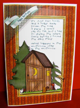 Outhouse Card Topper by Christine Pagan