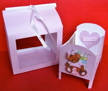 Baby Girl Keepsake Mini Cot Kit with Gift Box by Christine Pagan