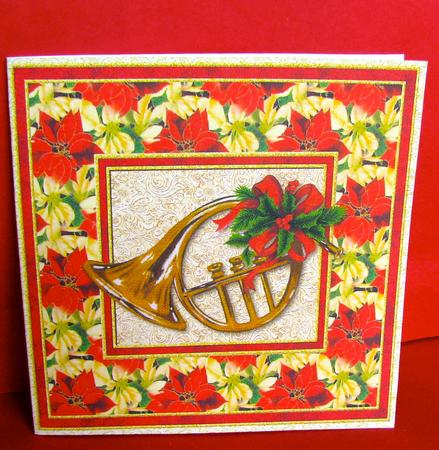 Christmas Horn Square Cut and Fold by Christine Pagan