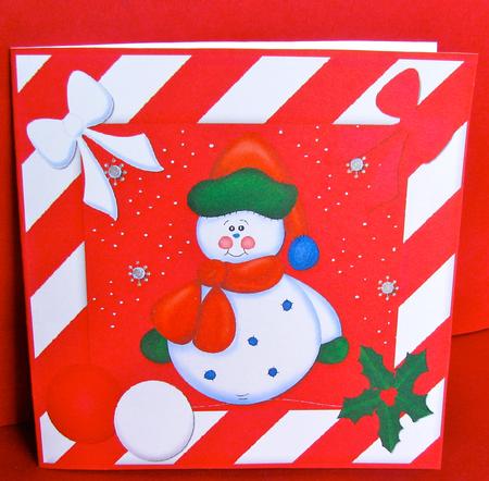 Snowman Square Cut and Fold by Christine Pagan
