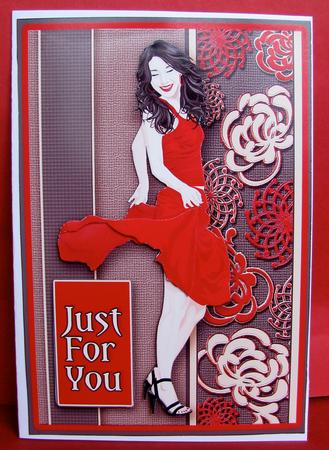 Lady in Red Decoupage by Christine Pagan